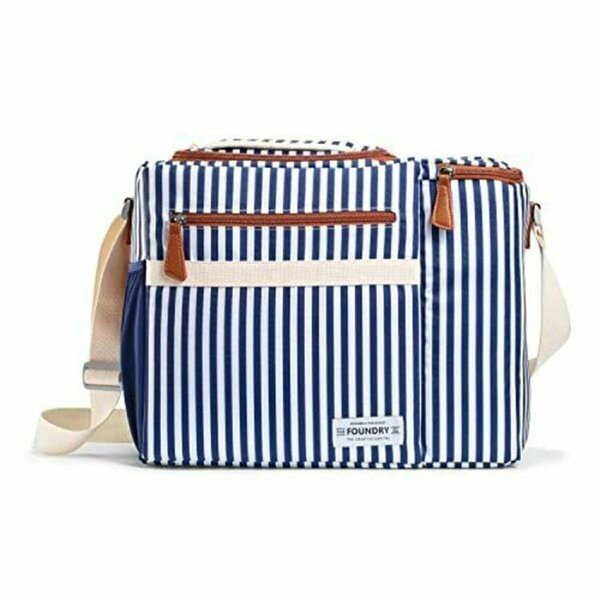 Medport Fit & Fresh Feline Fine Vertical Stripe Dual Compartment Soft Cooler Bag 1354FFSC2888